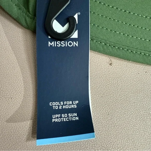 Mission Sun Defender‎ Cooling Hat Neck Guard Flap Wide Brim UPF 50 Olive Green - Picture 7 of 9